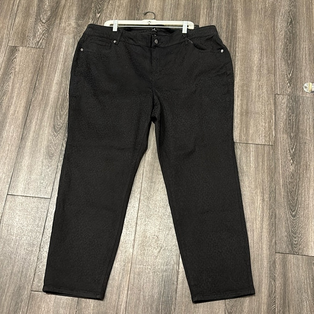 Dress Barn Black Cheetah Print Jeans | Size 24W | NWT | Plus Size